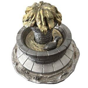 Pewter Village 3" Wishing Fountain Duck Ricker Numbered Signed by Michael Ricker